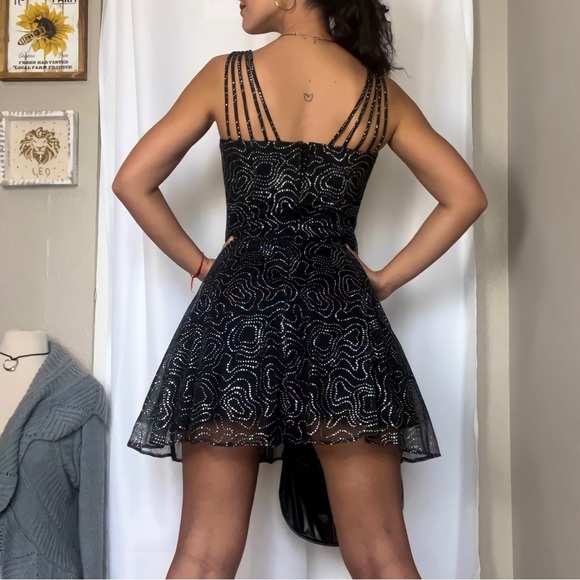 All That Jazz Psychedelic Glitter Vintage Mini Dress - Picture 3 of 4